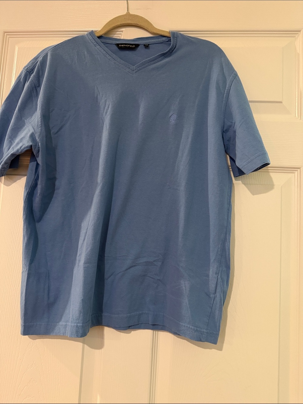 Springfield V-Neck Short Sleeve Tee in Sky Blue